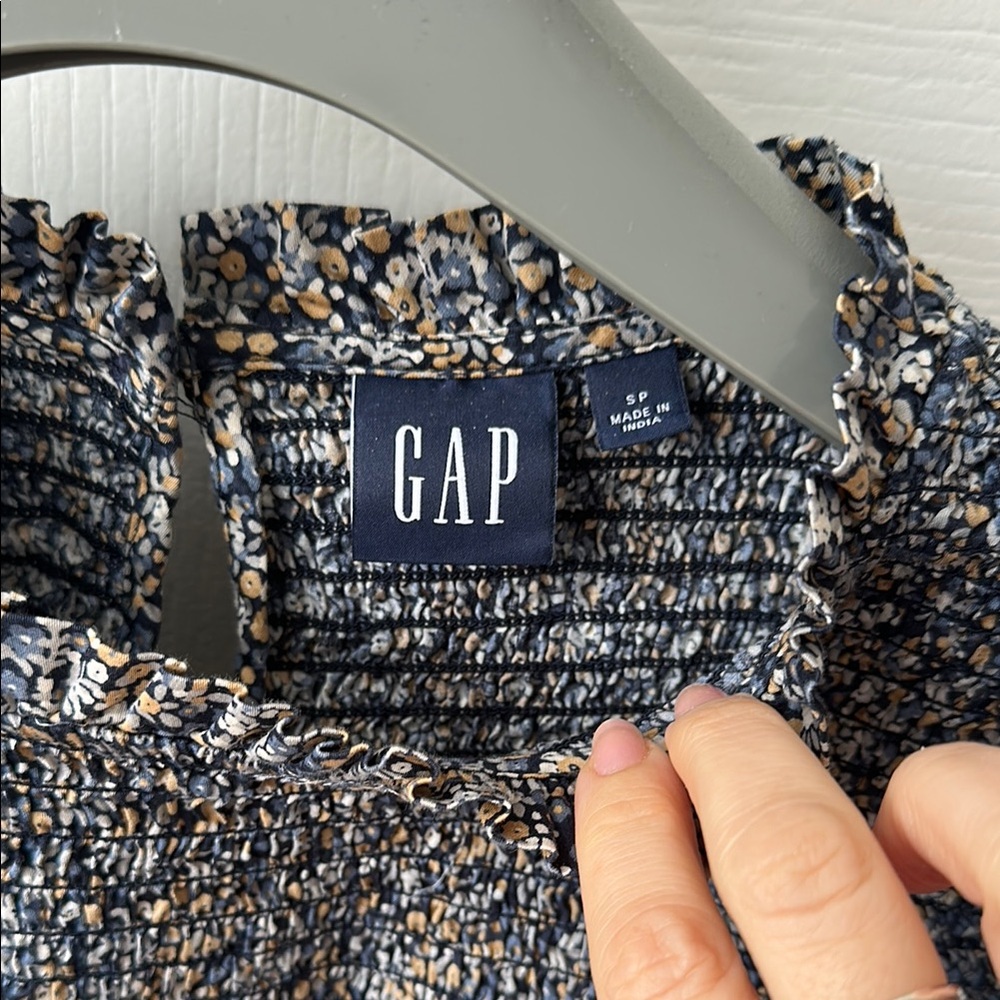 GAP blue Ruffled Puff Sleeve Blouse - Picture 3 of 4